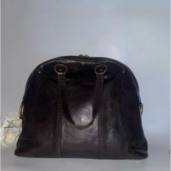Authentic Yves Saint Laurent Brown Muse Leather Satchel - Picture 2 of 16